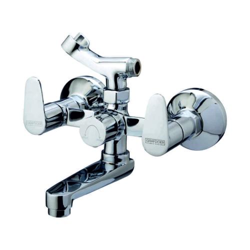  Wall Mixer Telephonic with Hand Shower Arrangement Telephonic only with Crutch Chrome